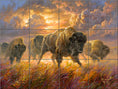 Load image into Gallery viewer, Running Buffalo By Abraham Hunter- Landscape