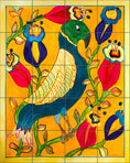 Load image into Gallery viewer, Folk Art Blue Parrot and Flowers By Becki Thomas - Portrait