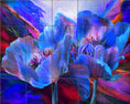 Load image into Gallery viewer, Blue Poppies on Red By Heather B Picquelle - Landscape