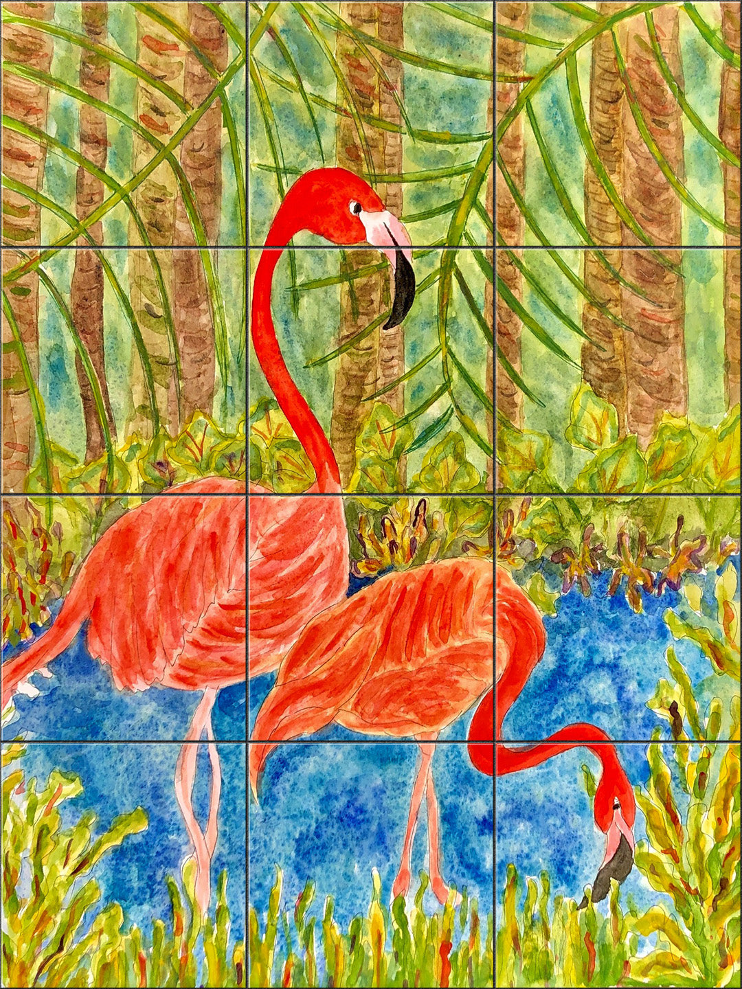 Flamingos in the Everglades by Becki Thomas - Portrait