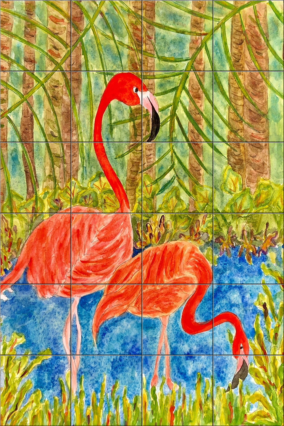 Flamingos in the Everglades by Becki Thomas - Portrait