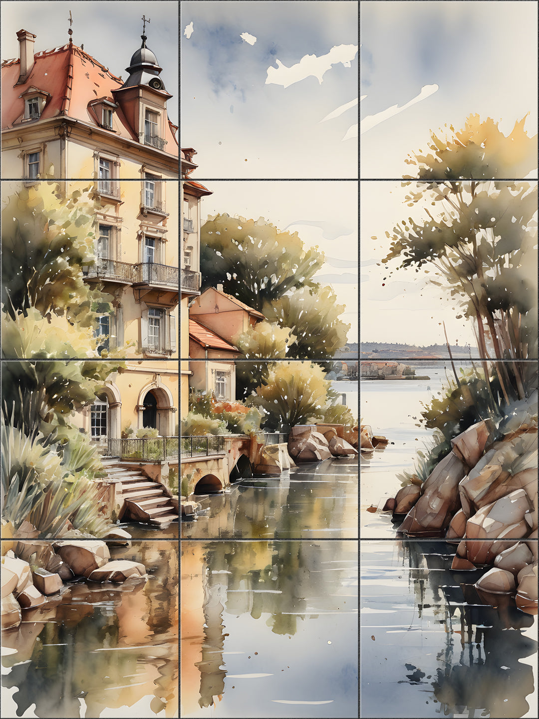 Yellow Villa Town By Aurora Imogen - Portrait