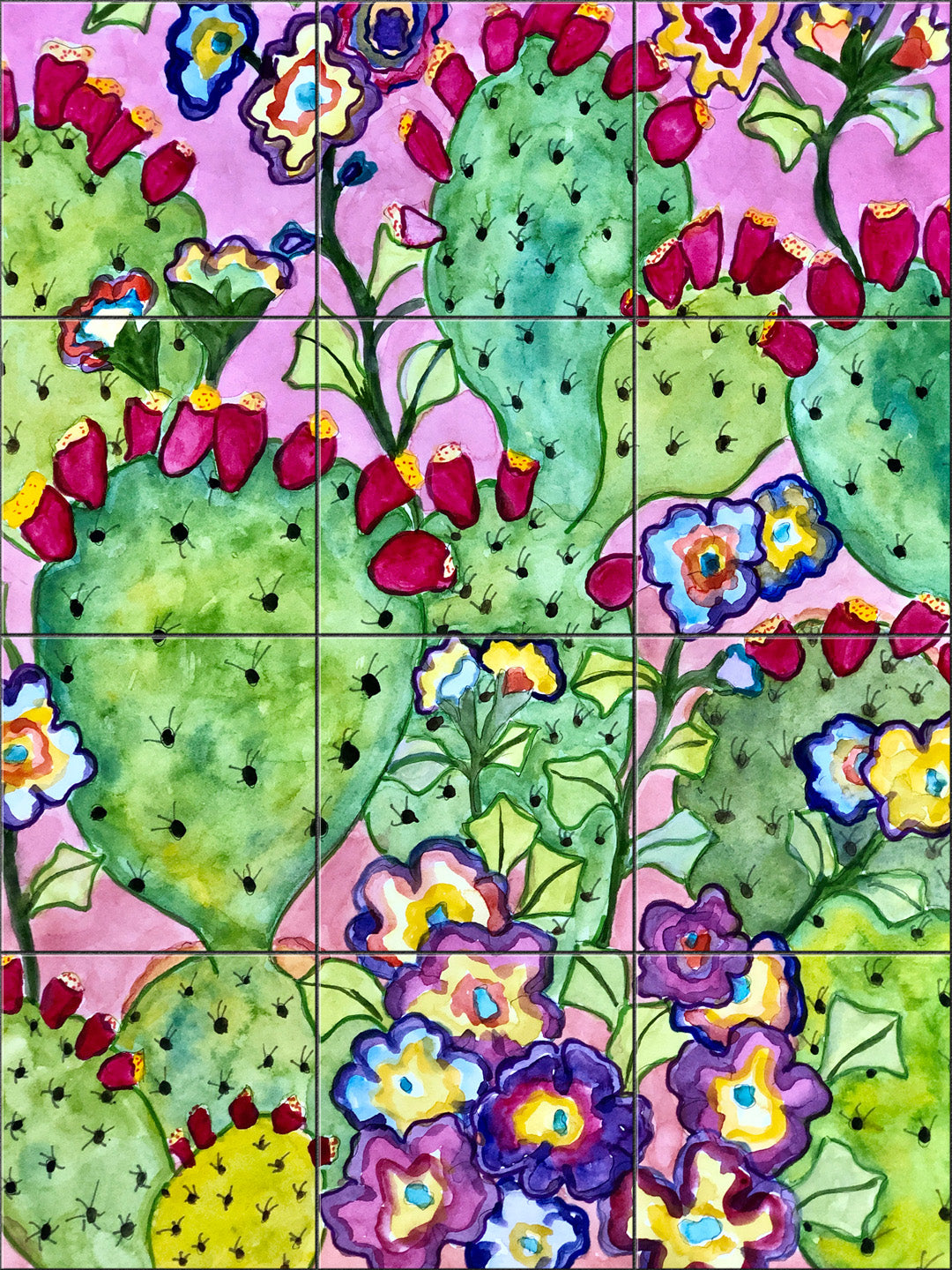 Nopal Cactus in the Vines By Becki Thomas  - Portrait