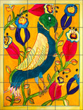 Load image into Gallery viewer, Folk Art Blue Parrot and Flowers By Becki Thomas - Portrait
