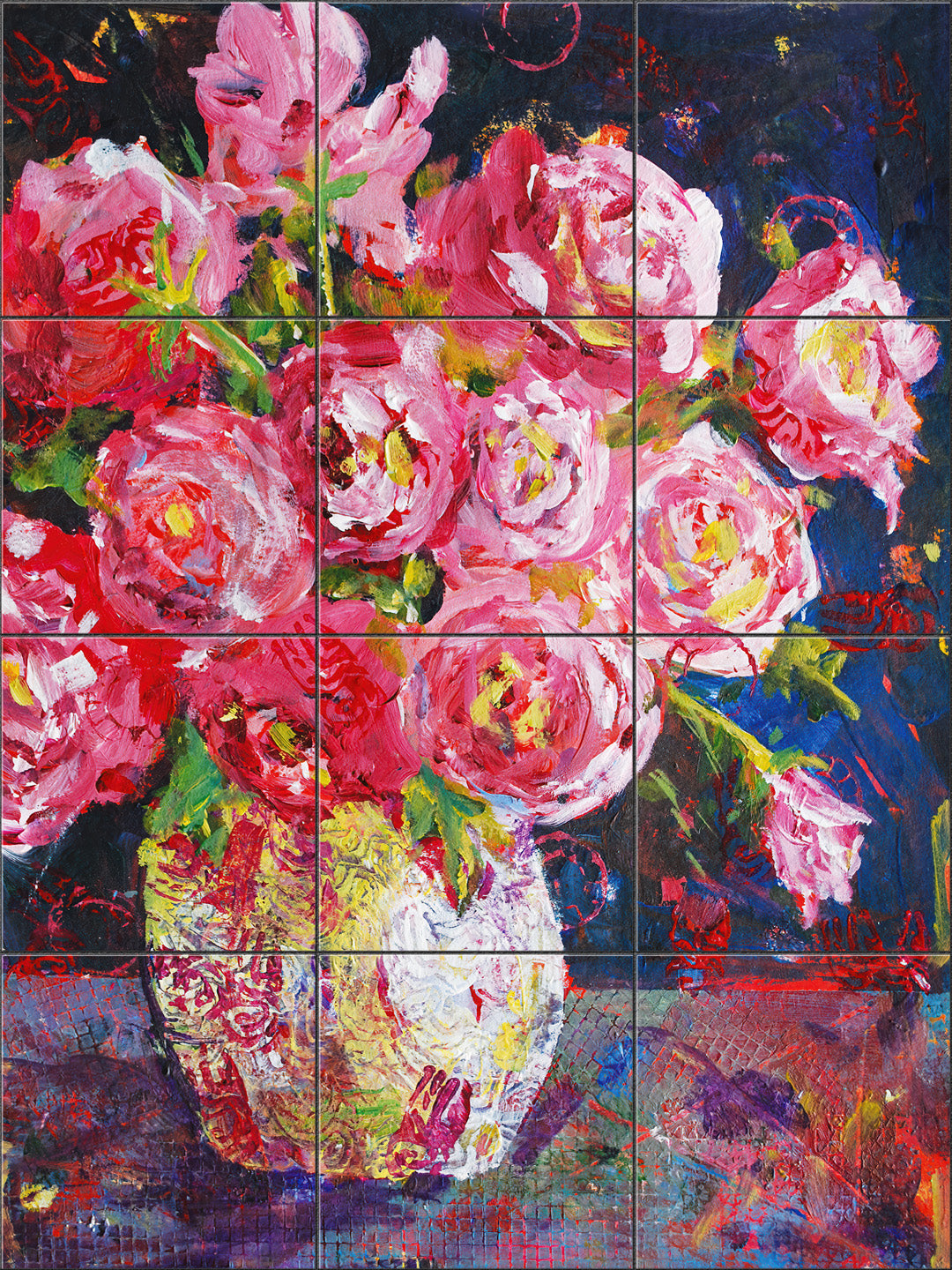 Cabbage Rose Bouquet By Susan Schmitt - Portrait