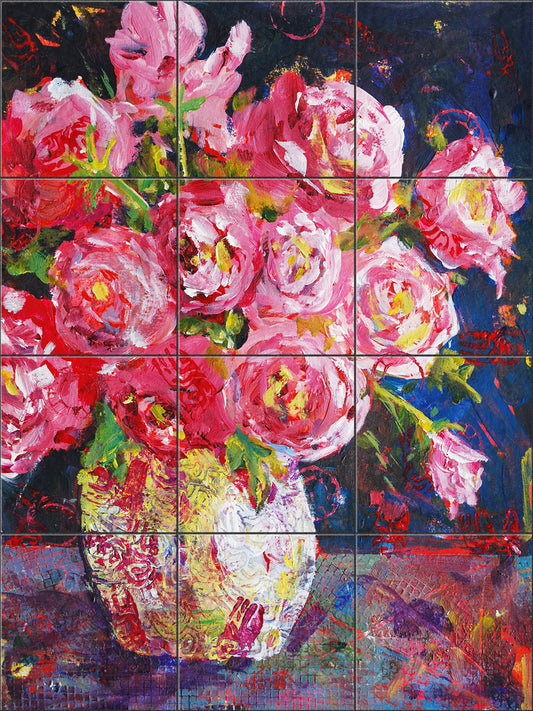 Cabbage Rose Bouquet By Susan Schmitt - Portrait