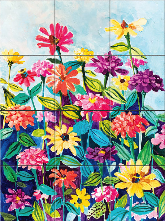 Zinnia Garden By Susan Schmitt - Portrait