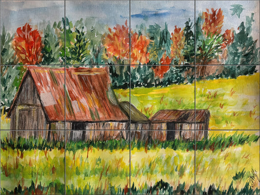 Autumn Barn By Deborah Wolfe - Landscape