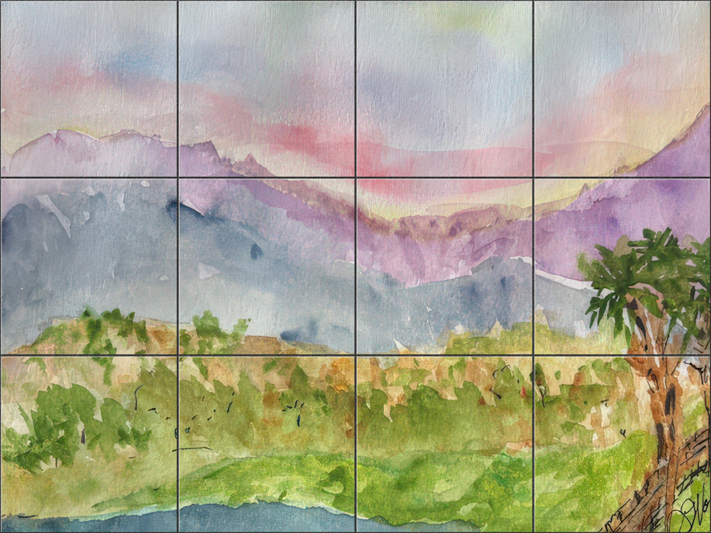 Pastel Mountains By Deborah Wolfe - Landscape