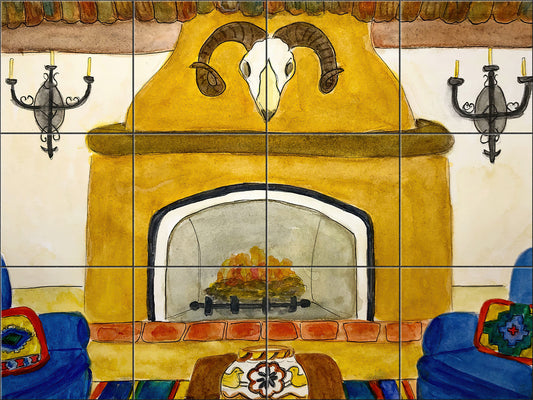 La Fonda Fireplace By Becki Thomas - Landscape
