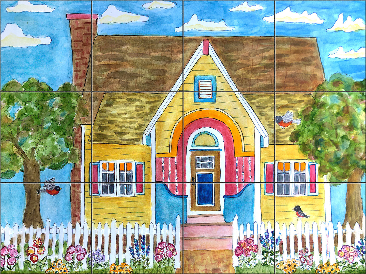 Robin's Yellow House By Becki Thomas - Landscape