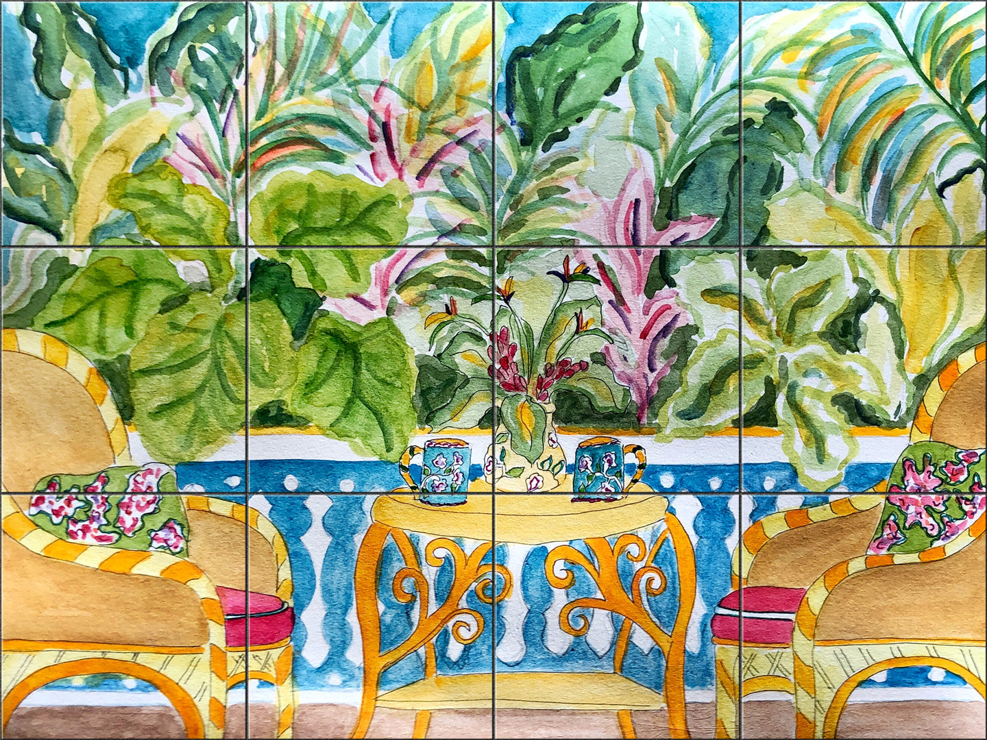Coffee in the Garden By Becki Thomas - Landscape