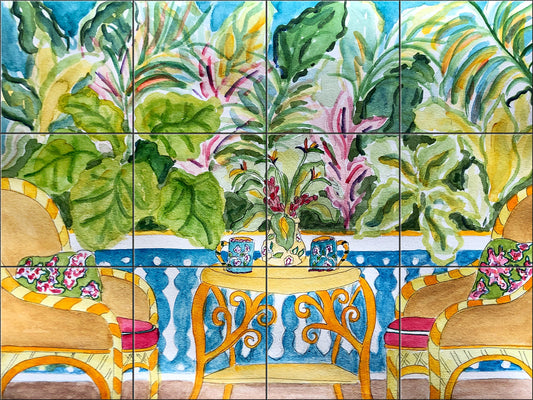 Coffee in the Garden By Becki Thomas - Landscape