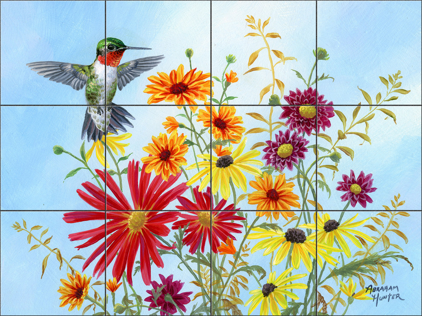Hummingbird Bouquet By Abraham Hunter - Landscape