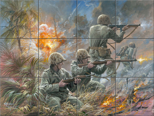 Battle of Okinawa By Abraham Hunter - Landscape