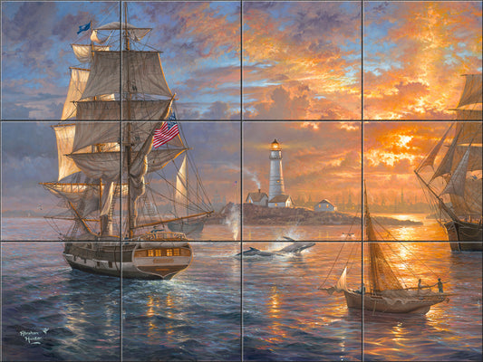Boston Harbor Sunset By Abraham Hunter - Landscape