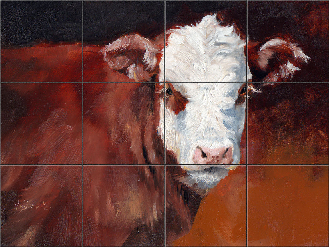 Brown Calf By John Robert Schultz- Landscape