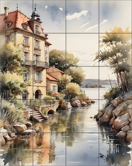 Yellow Villa Town By Aurora Imogen - Portrait
