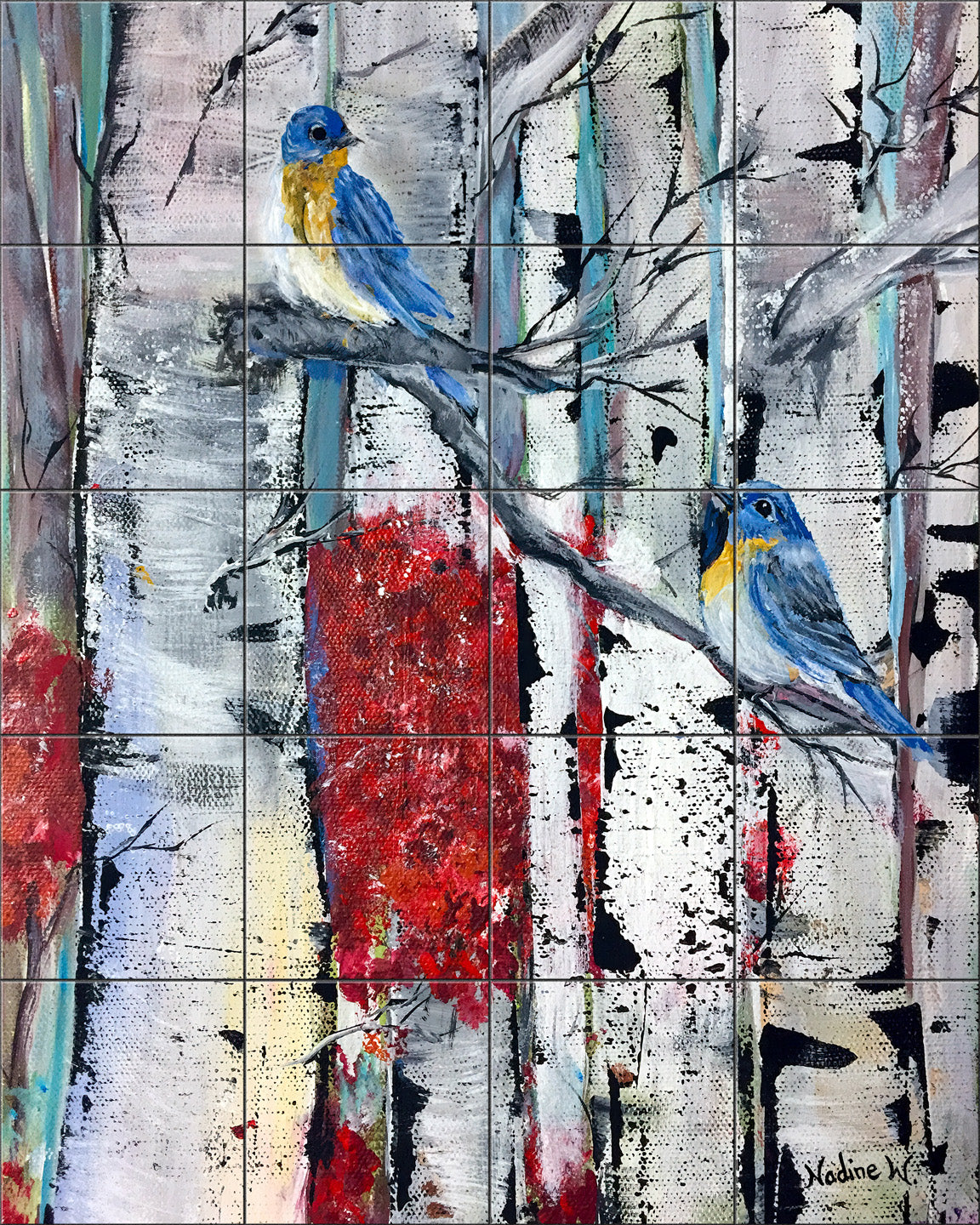 Bird in White Trees By Nadine Warner - Portrait