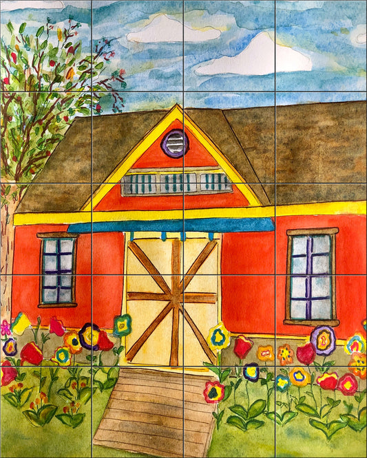 Orange Barn By Becki Thomas  - Portrait