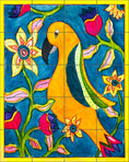 Load image into Gallery viewer, Folk Art Orange Parrot and Flowers By Becki Thomas - Portrait

