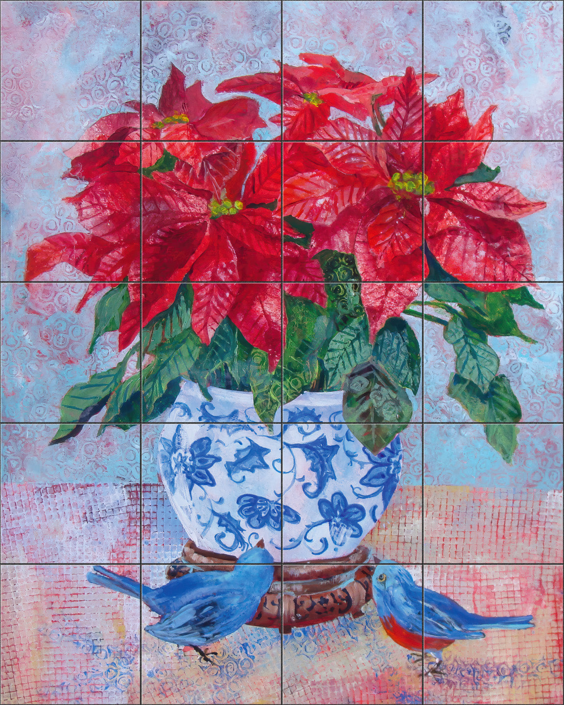 Poinsetta in Blue By Susan Schmitt - Landscape