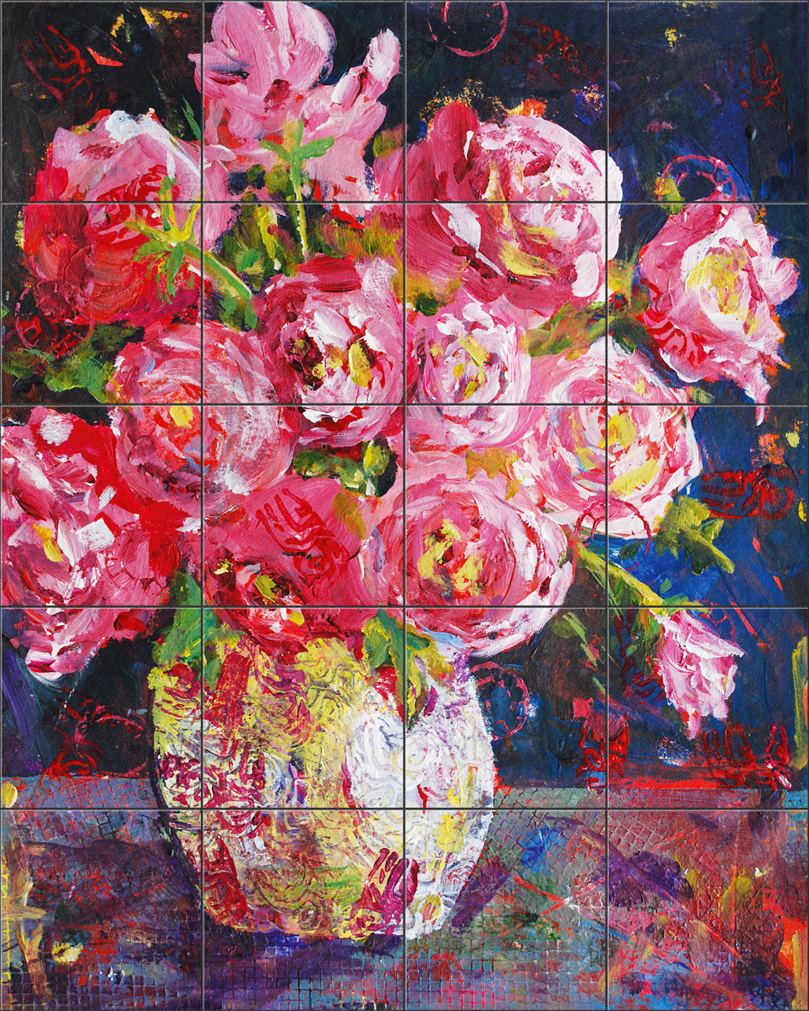 Cabbage Rose Bouquet By Susan Schmitt - Portrait