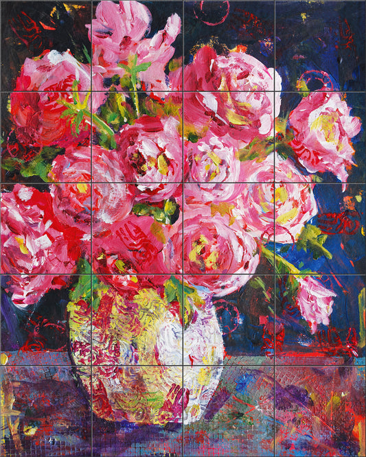 Cabbage Rose Bouquet By Susan Schmitt - Portrait