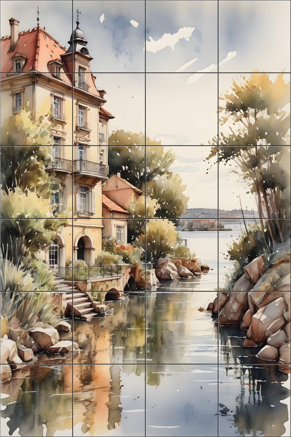 Yellow Villa Town By Aurora Imogen - Portrait