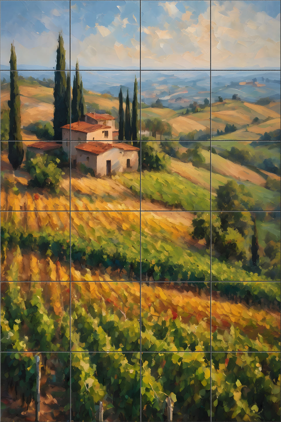 Hills of Tuscany Town By Aurora Imogen - Portrait