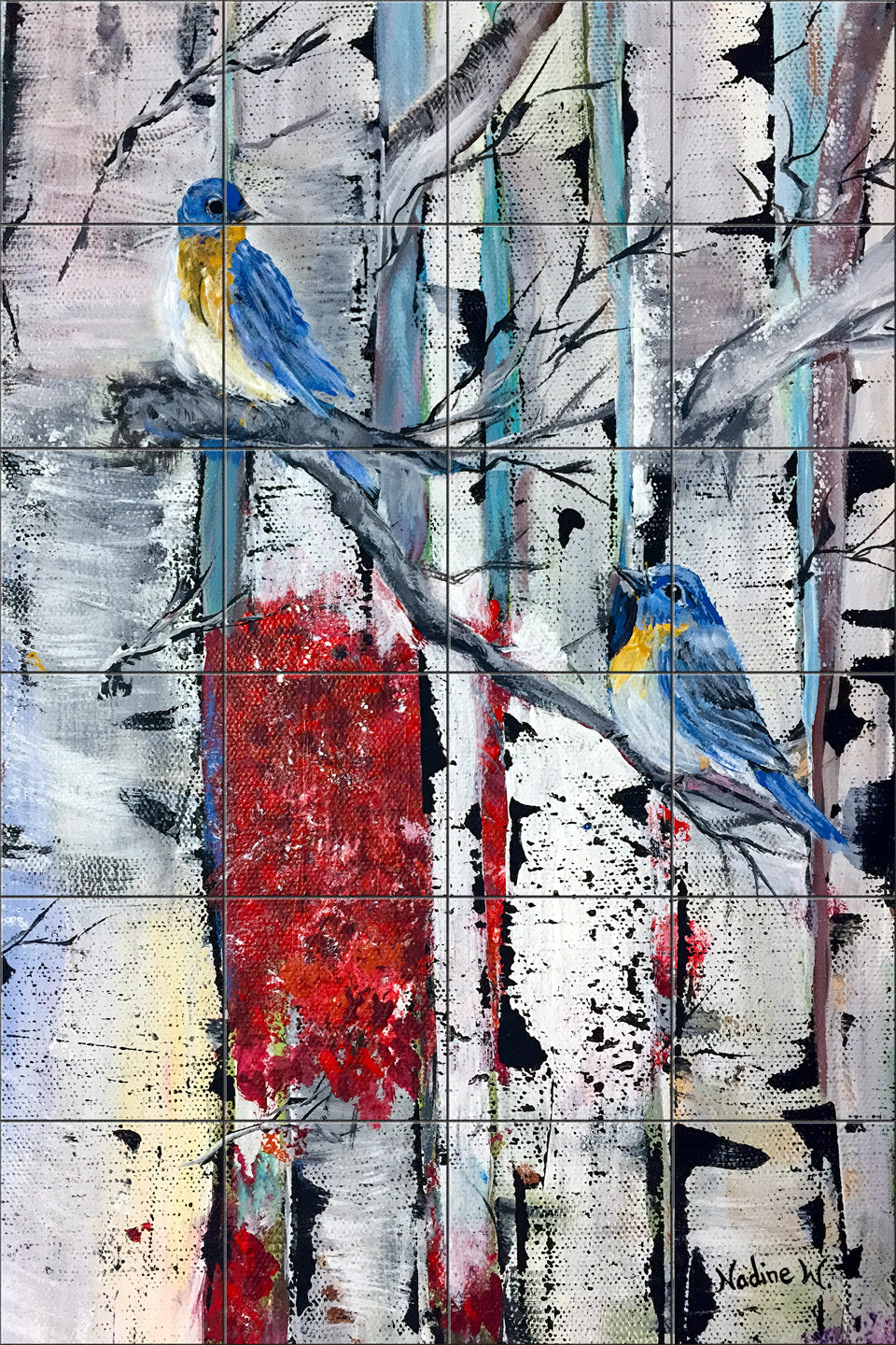 Bird in White Trees By Nadine Warner - Portrait