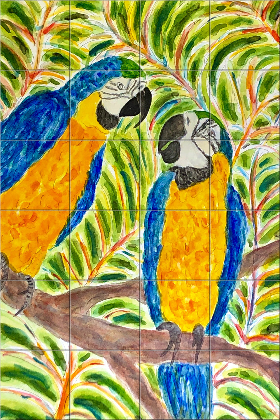 Parrots in Conversation By Becki Thomas  - Portrait