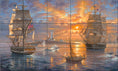 Load image into Gallery viewer, Boston Harbor Sunset By Abraham Hunter - Landscape
