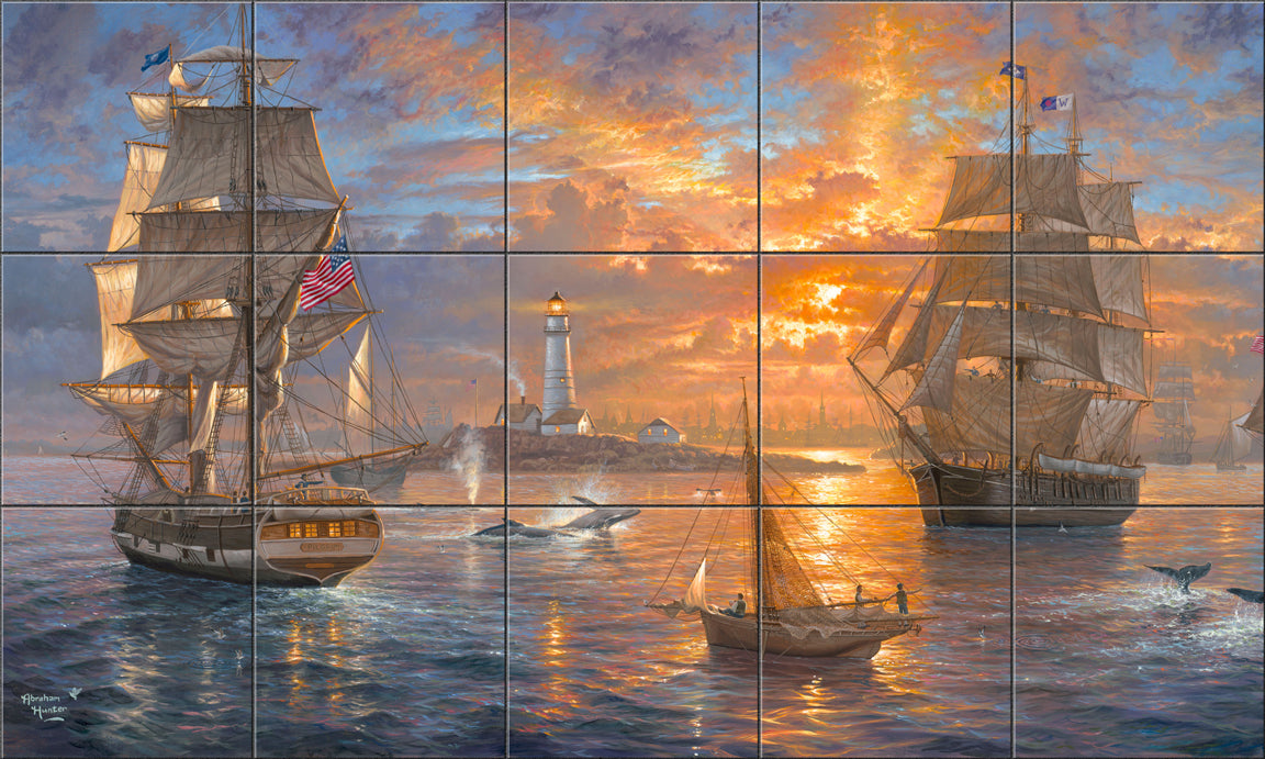 Boston Harbor Sunset By Abraham Hunter - Landscape