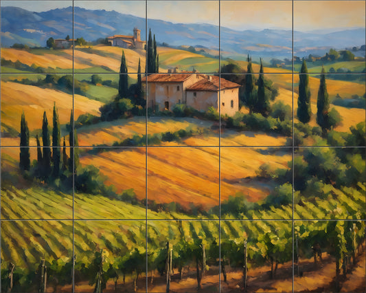 Vineyards in the Tuscan Valley By Aurora Imogen - Landscape