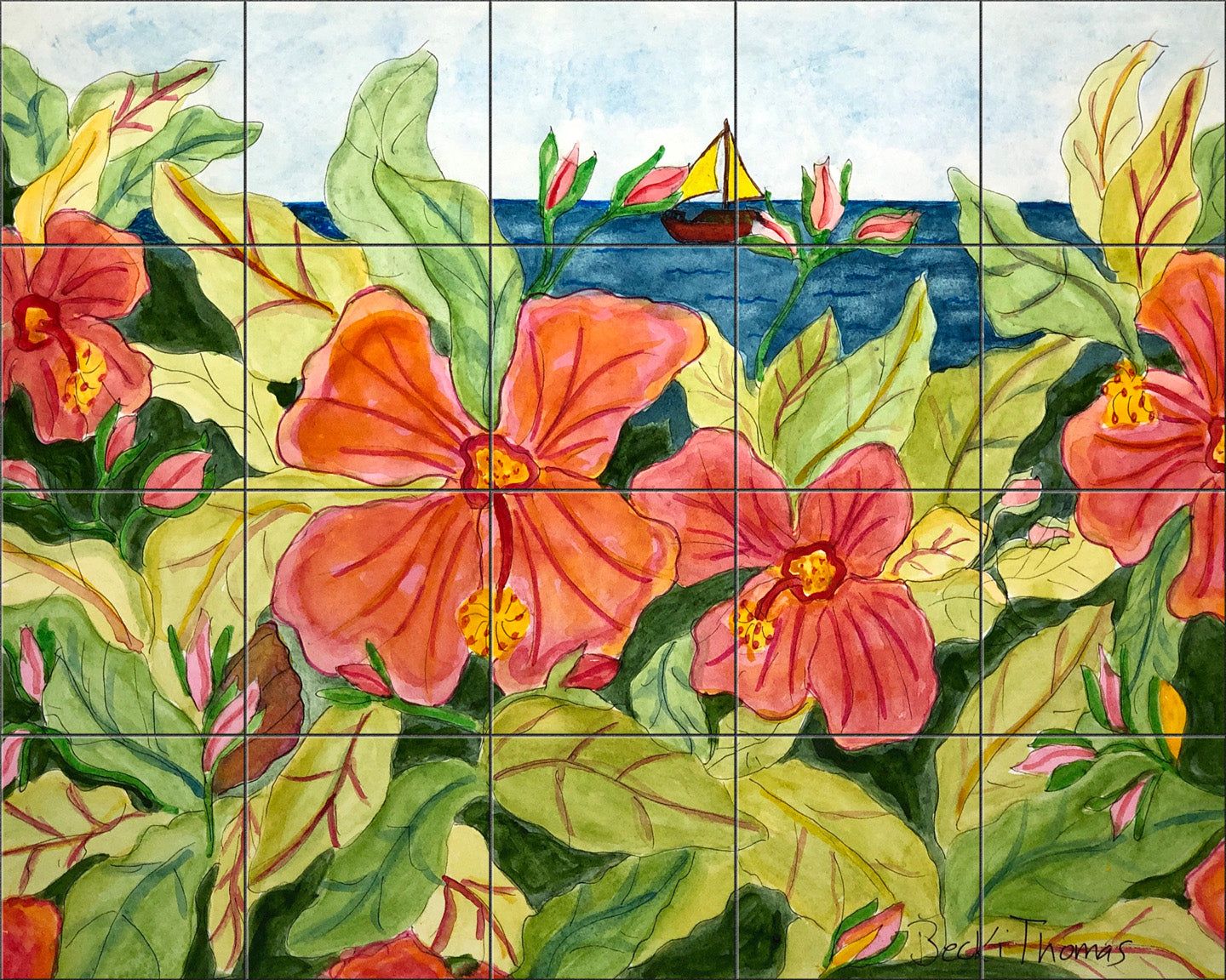 Hibiscus Sail By Becki Thomas - Landscape