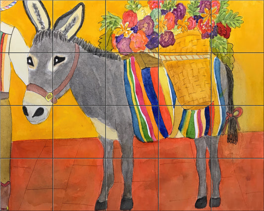 Flower Donkey by Becki Thomas - Landscape