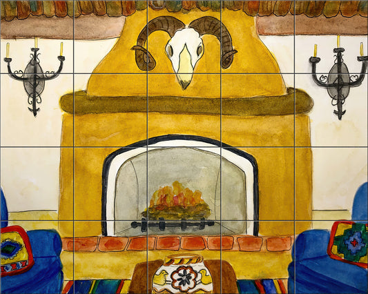 La Fonda Fireplace By Becki Thomas - Landscape