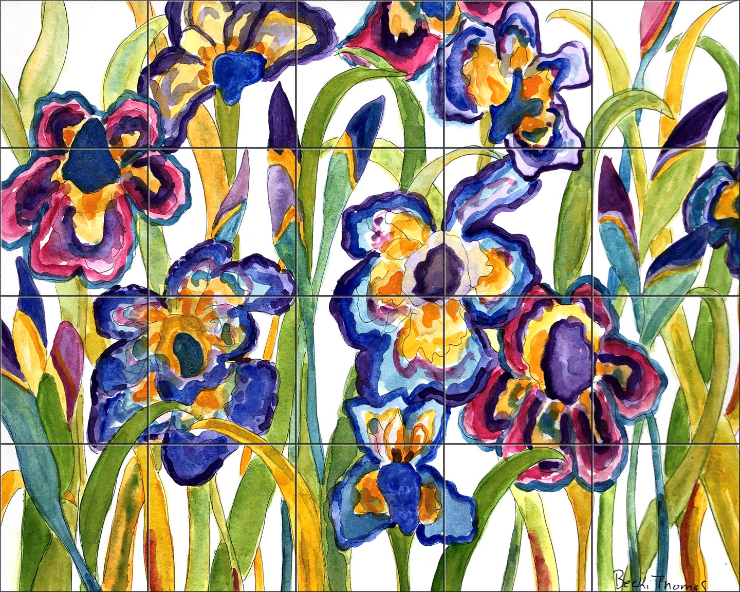 Blue Iris By Becki Thomas - Landscape