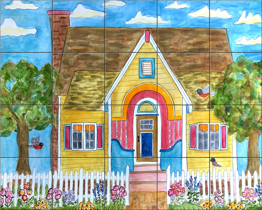 Robin's Yellow House By Becki Thomas - Landscape