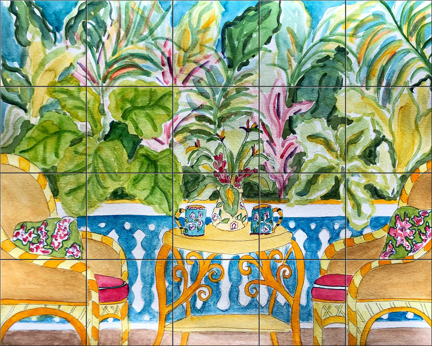 Coffee in the Garden By Becki Thomas - Landscape