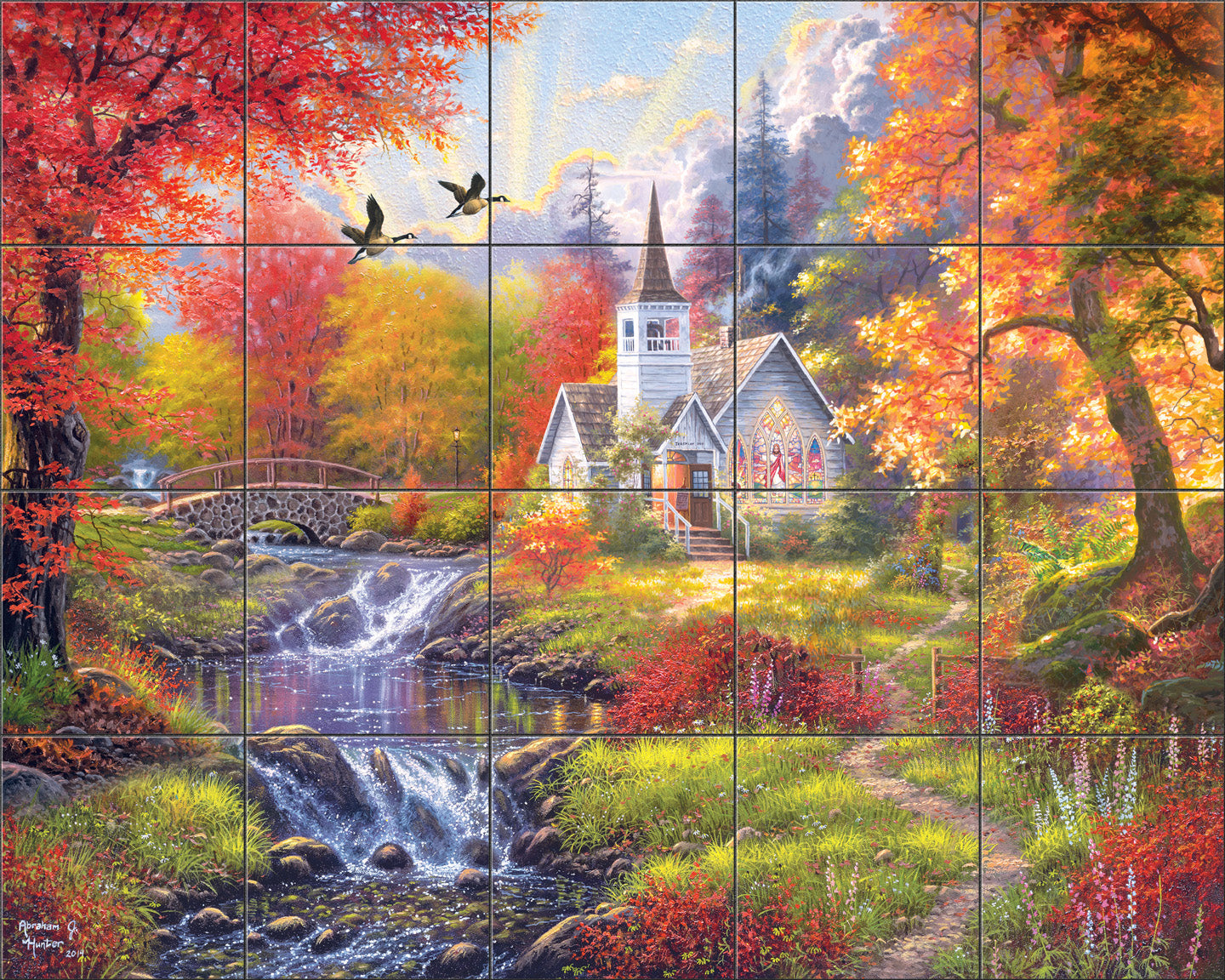 Woodland Church By Abraham Hunter - Landscape