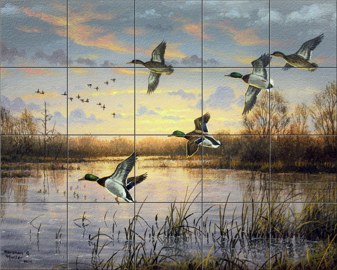 First Light Mallards By Abraham Hunter - Landscape