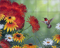 Load image into Gallery viewer, Hummingbird and Flowers By Abraham Hunter - Landscape

