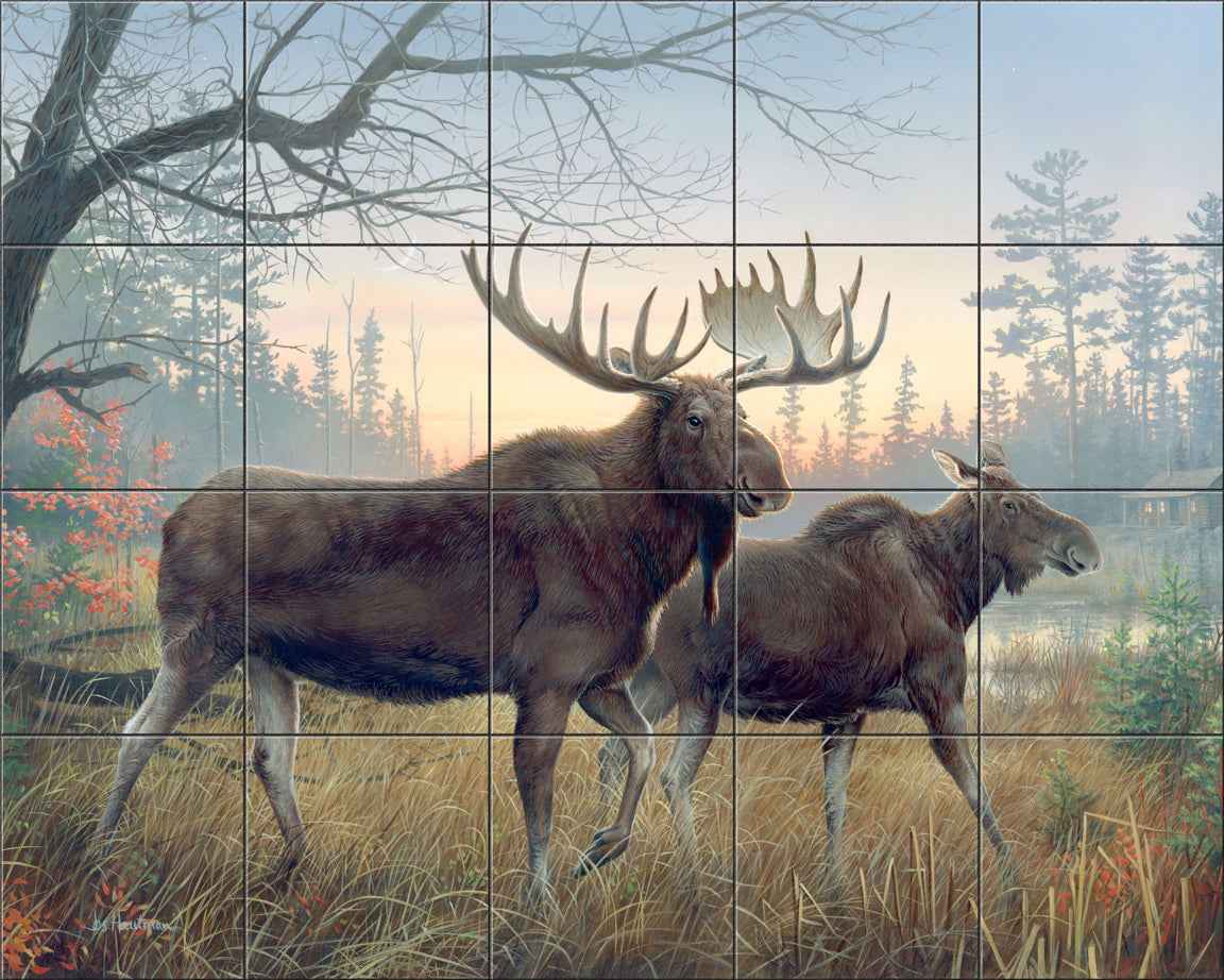 Autumn Twilight Moose By The Hautman Brothers - Landscape