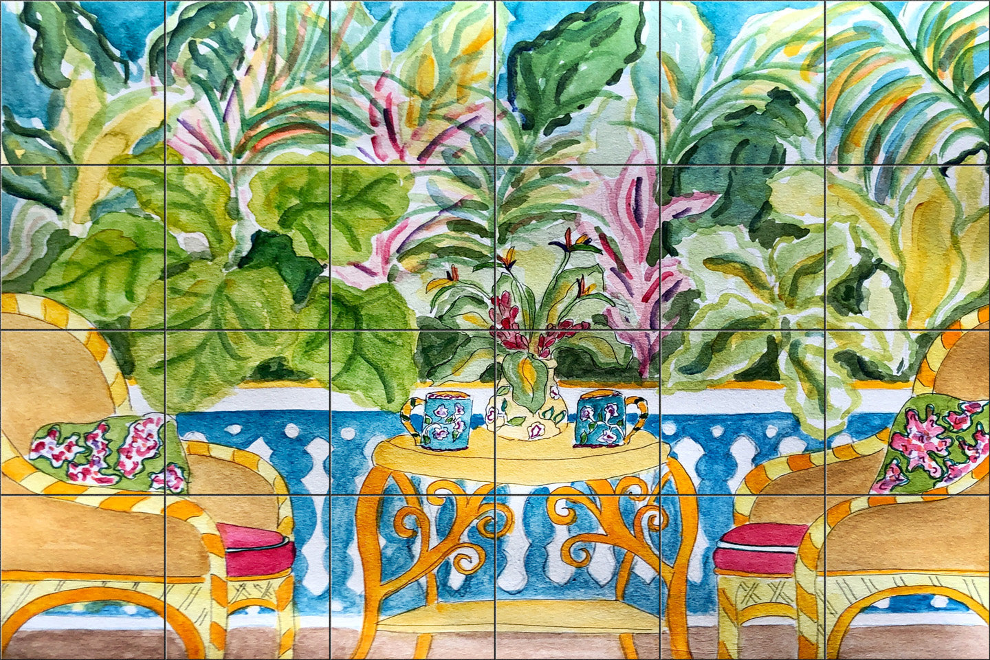 Coffee in the Garden By Becki Thomas - Landscape