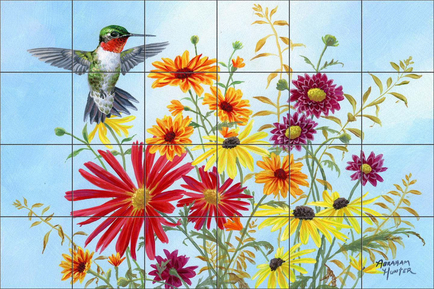Hummingbird Bouquet By Abraham Hunter - Landscape