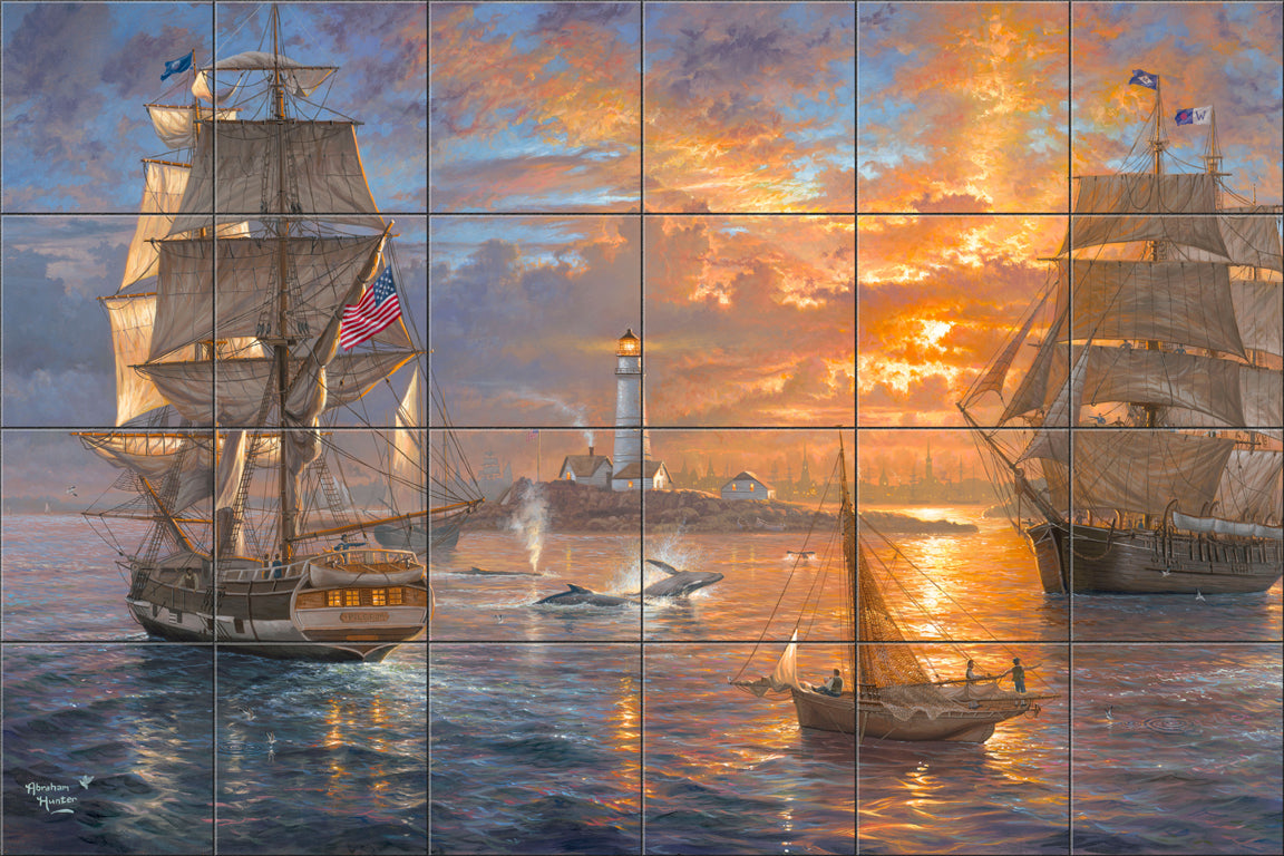 Boston Harbor Sunset By Abraham Hunter - Landscape
