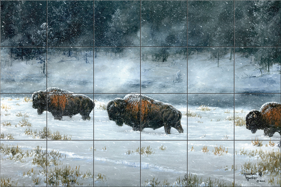 Firehole River Blizzard By Abraham Hunter - Landscape