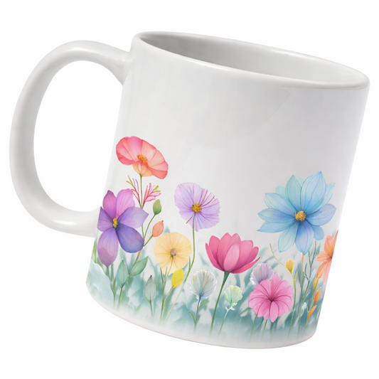 Watercolor Wildflowers Ceramic Mug